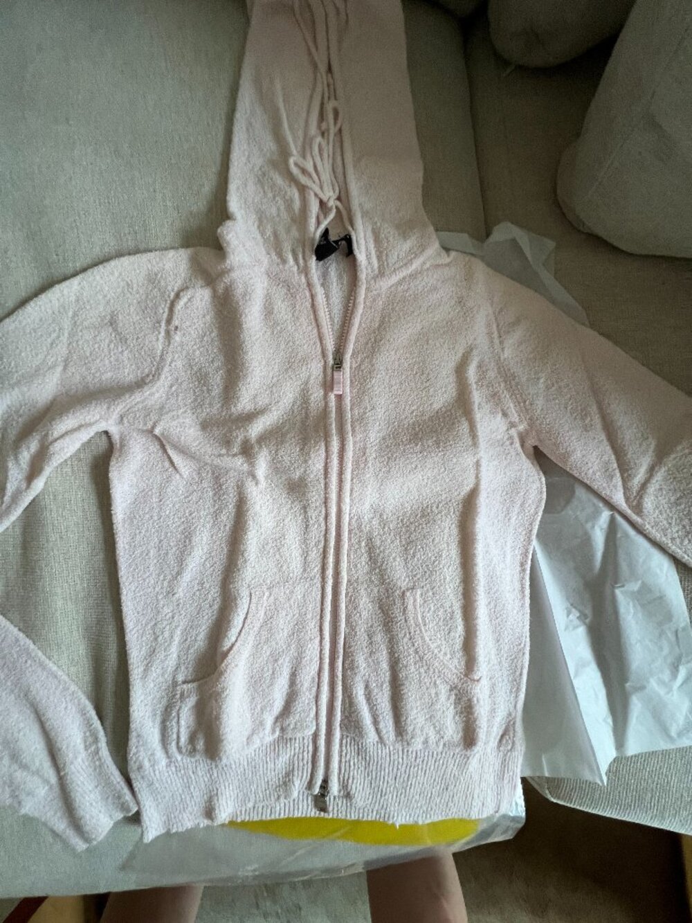 Laundry by Shelli Segal Pink Terry Zip Hoodi, Size XS, Cotton/Nylon